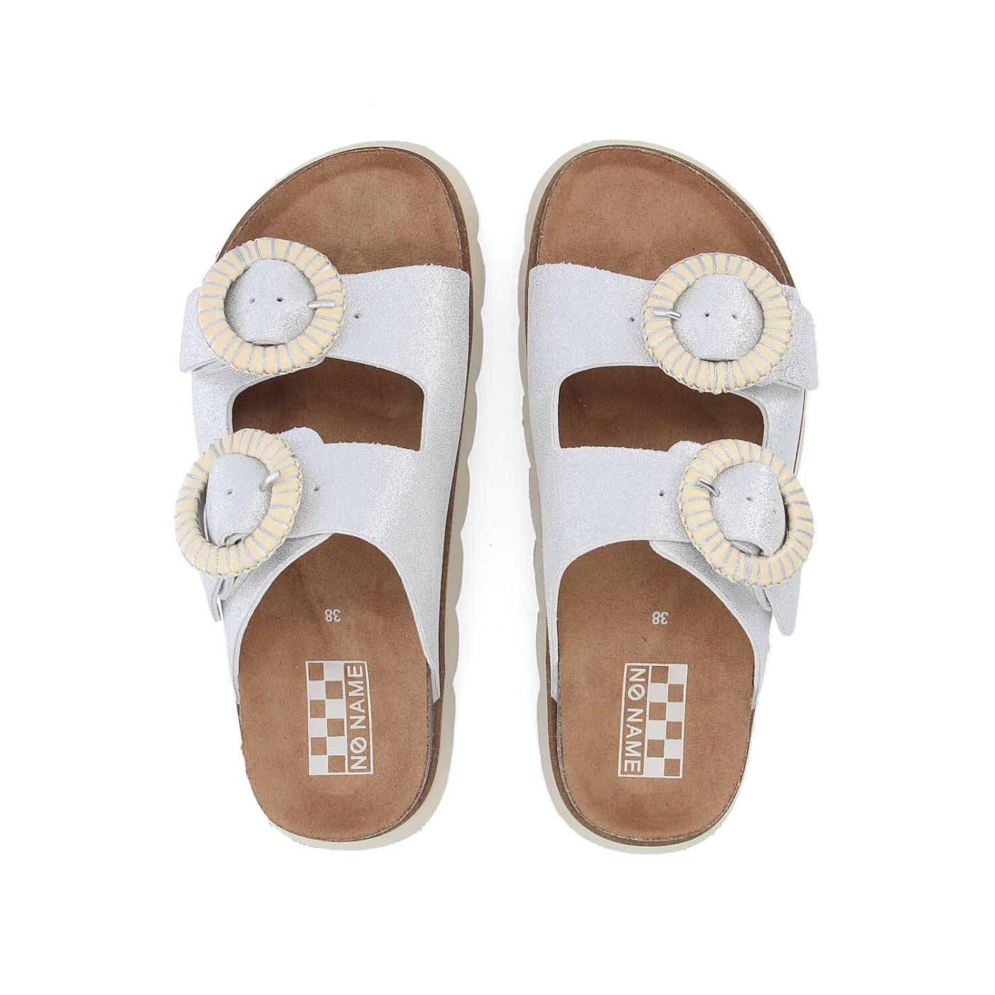 SANDY SLAP W - GLITTER SUEDE - ARGENT